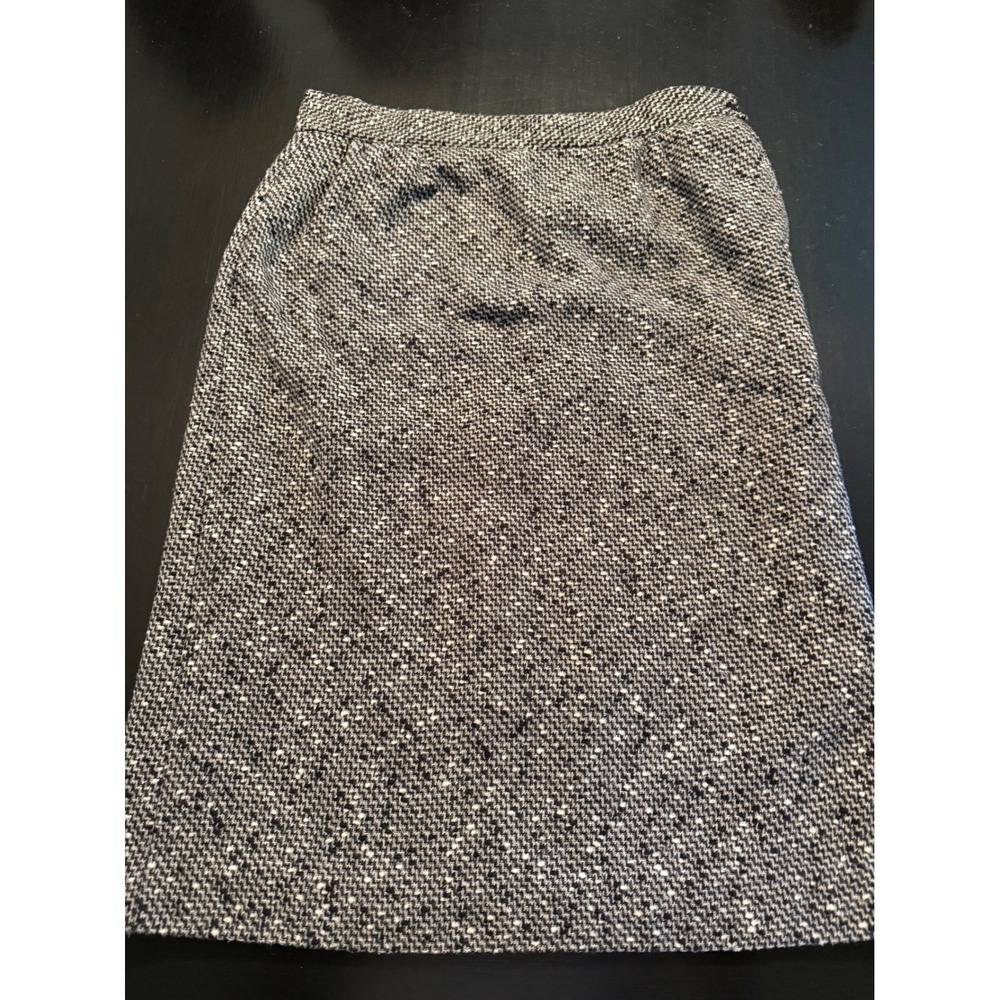 Vintage Koret Black White Tweed Wool Blend Pencil Skirt Made in USA‎ Size 14